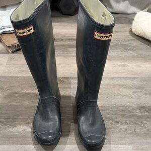Hunter Black Tall Rain Boots